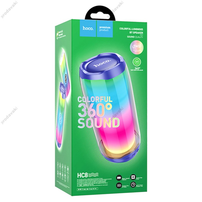 Портативна колонка Bluetooth HOCO HC8 Pulsating colorful luminous wireless 10W Blue