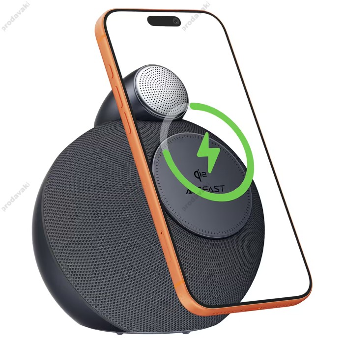 Портативна колонка Bluetooth ACEFAST K10 Air speaker with wireless charger BT5.4 RGB 20W Black