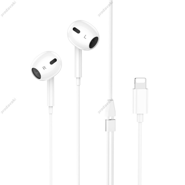 Дротові навушники HOCO M111 Max Primero digital headset Lightning White