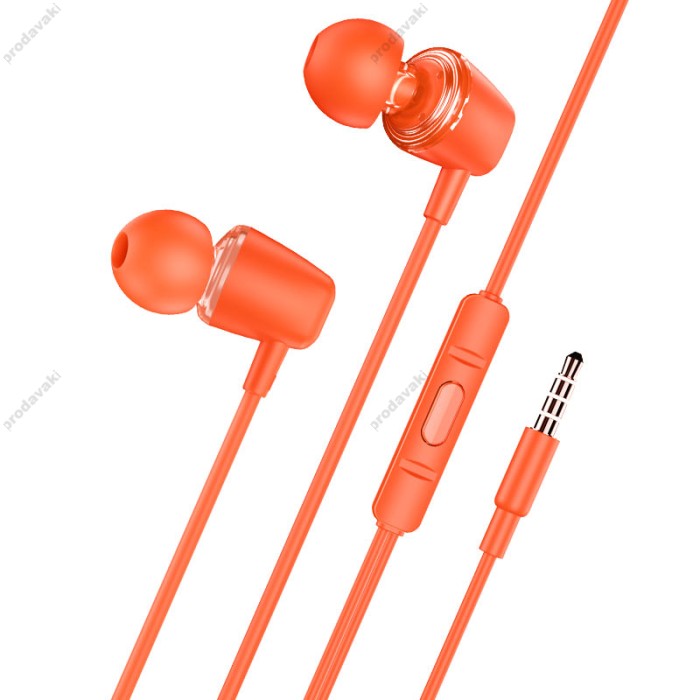 Дротові навушники HOCO M107 Discoverer universal earphones with mic 3.5mm Orange