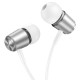 Дротові навушники HOCO M108 Spring metal universal earphones with mic 3.5mm Silver