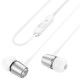 Дротові навушники HOCO M108 Spring metal universal earphones with mic 3.5mm Silver
