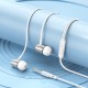 Дротові навушники HOCO M108 Spring metal universal earphones with mic 3.5mm Silver