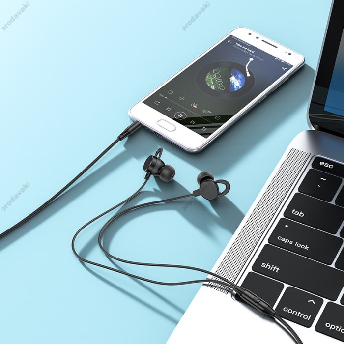 Дротові навушники HOCO M103 Rhyme universal earphones with microphone 3.5mm Black