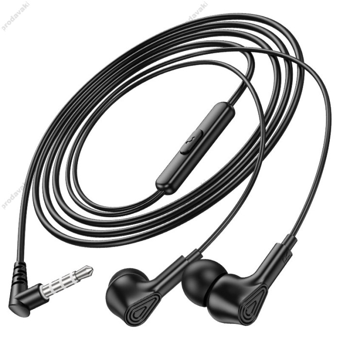 Дротові навушники HOCO M102 Ingenious universal earphones with microphone 3.5mm Black