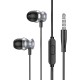 Дротові навушники HOCO M106 Fountain metal universal earphones with microphone 3.5mm Grey