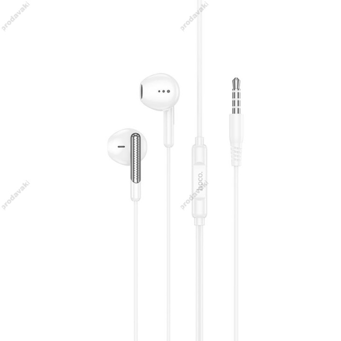 Дротові навушники HOCO M123 Glory universal earphones with microphone 3.5mm White
