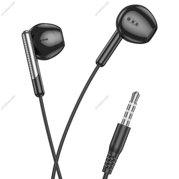 Дротові навушники HOCO M123 Glory universal earphones with microphone 3.5mm Black