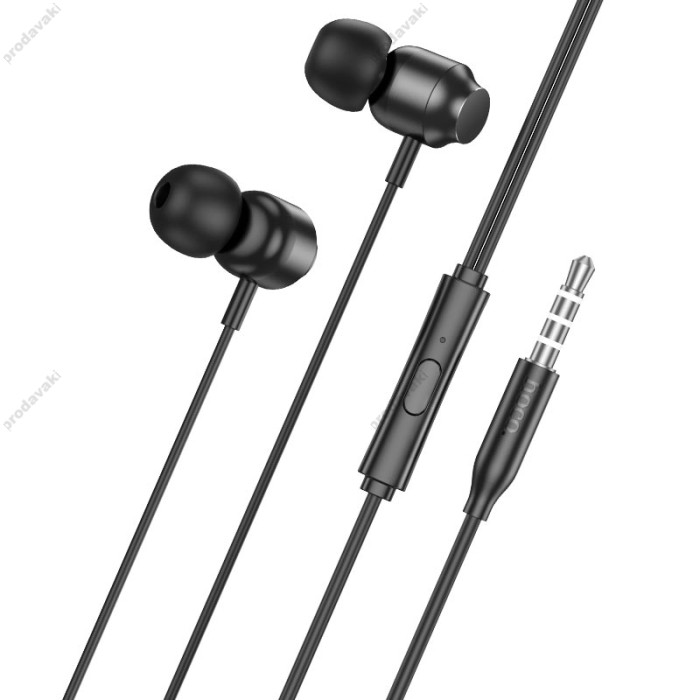 Дротові навушники HOCO M122 Power metal universal earphones with microphone 3.5mm Black
