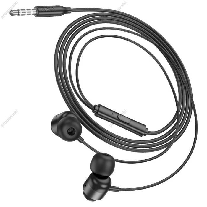 Дротові навушники HOCO M122 Power metal universal earphones with microphone 3.5mm Black