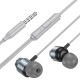 Дротові навушники HOCO M122 Power metal universal earphones with microphone 3.5mm Metal-grey