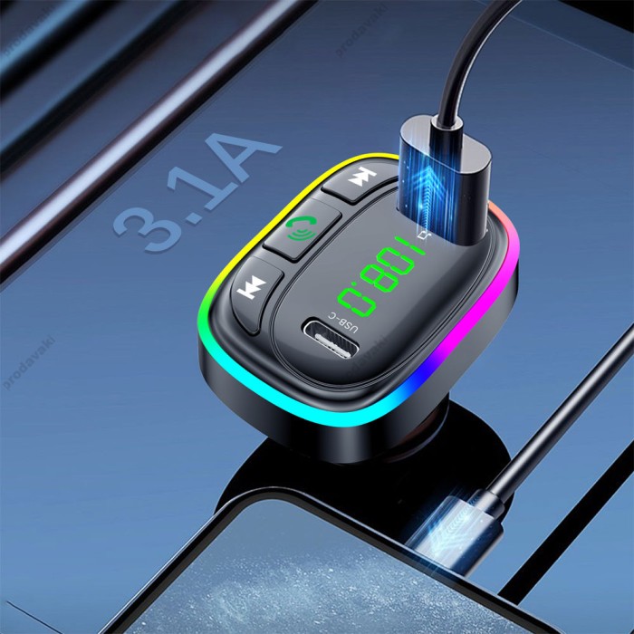 FM-трансмітер Hoco Earldom ET-M104 Black Bluetooth 5.0