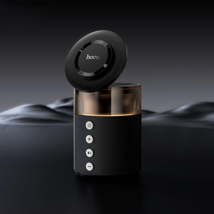 Беспровідний зарядний пристрій HOCO DWQ05 Sunset BT Speaker with 3in1 wireless charger 15W Black