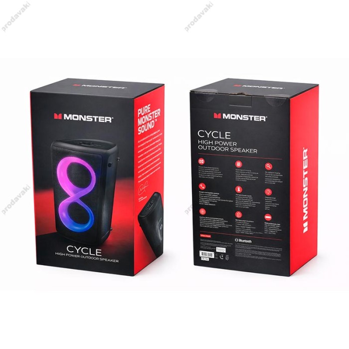 Портативна колонка Bluetooth MONSTER M175 Cycle (MS22138) 2-ма мікрофонами 80W Black