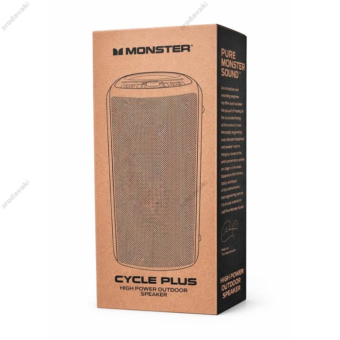 Портативна колонка Bluetooth MONSTER M177 Cycle Plus (MS22120) 2-ма мікрофонами 120W Black