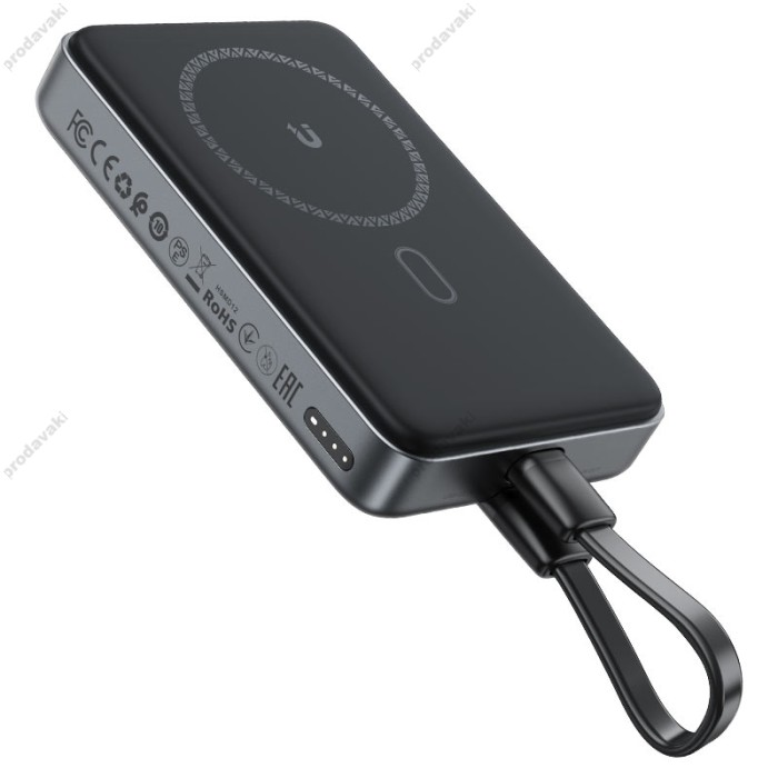 Повербанк портативний акумулятор Power bank Acefast M10 MagSafe with cable 30W 10000 mAh Black