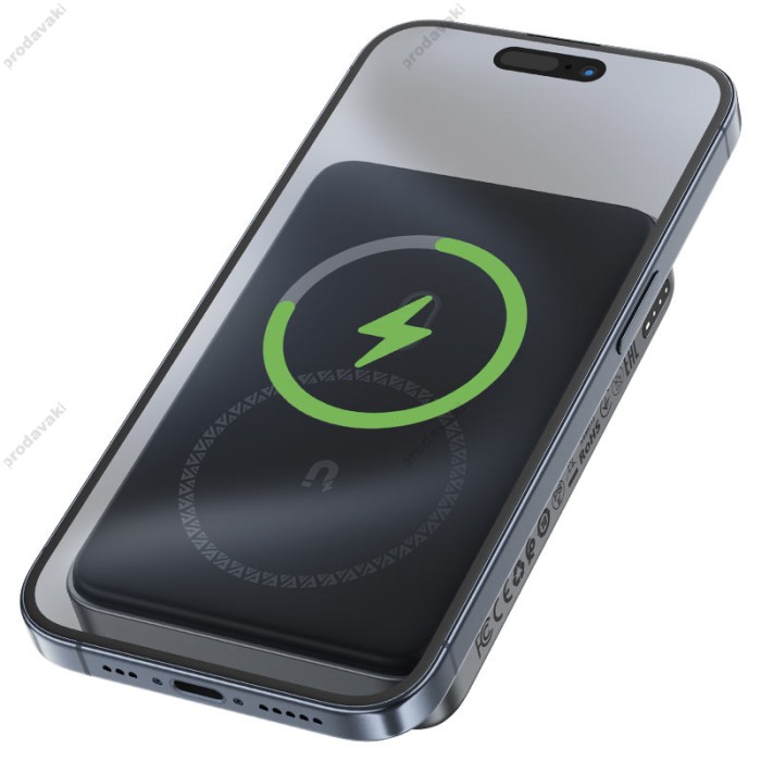 Повербанк портативний акумулятор Power bank Acefast M10 MagSafe with cable 30W 10000 mAh Black