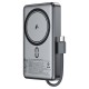 Повербанк портативний акумулятор Power bank Acefast M18 magnetic with cable магнітний 22.5W 10000 mAh Black