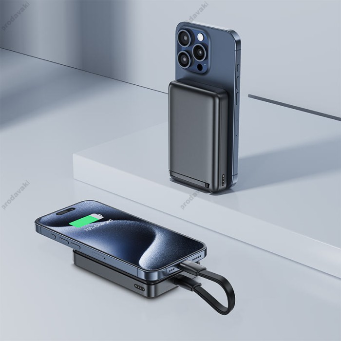 Повербанк портативний акумулятор Power bank Acefast M11 Qi2 MagSafe магнітний 30W 10000 mAh Black