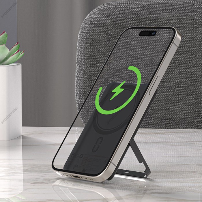 Повербанк портативний акумулятор Power bank Acefast M16 ultra-thin MagSafe магнітний 18W 5000 mAh Black