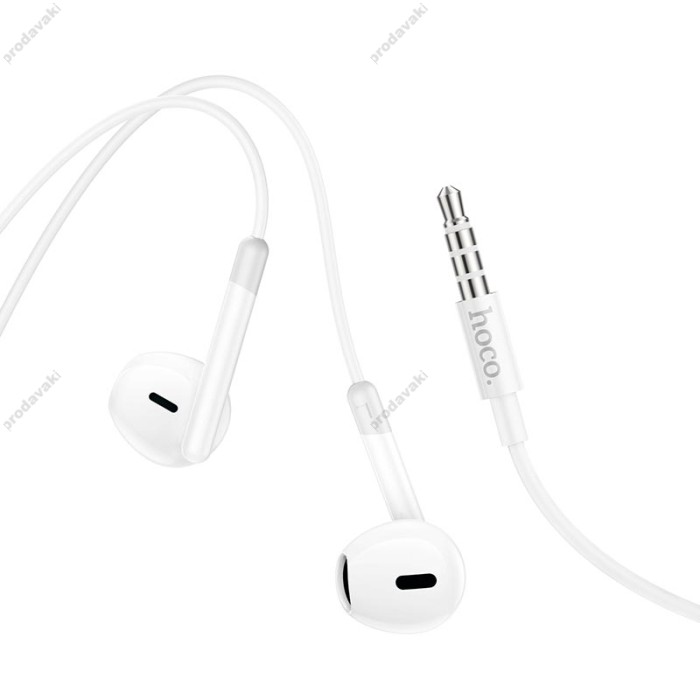 Дротові навушники HOCO M109 Pure joy wire control earphones with microphone 3.5mm White