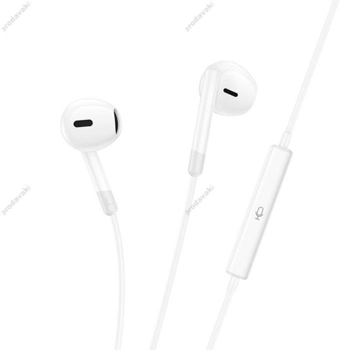 Дротові навушники HOCO M109 Pure joy wire control earphones with microphone 3.5mm White