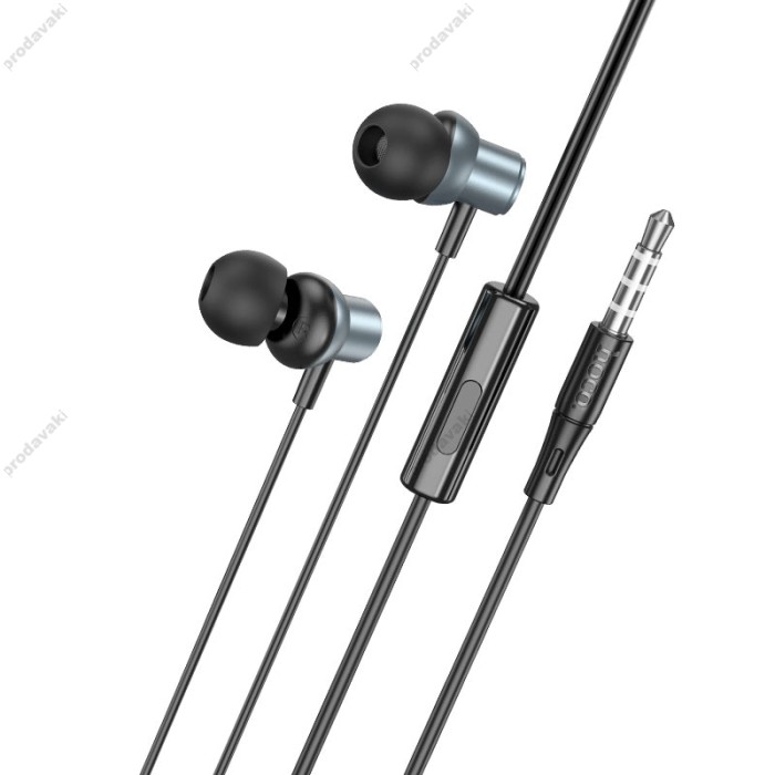 Дротові навушники HOCO M110 Encourage metal universal earphones with mic 3.5mm Grey