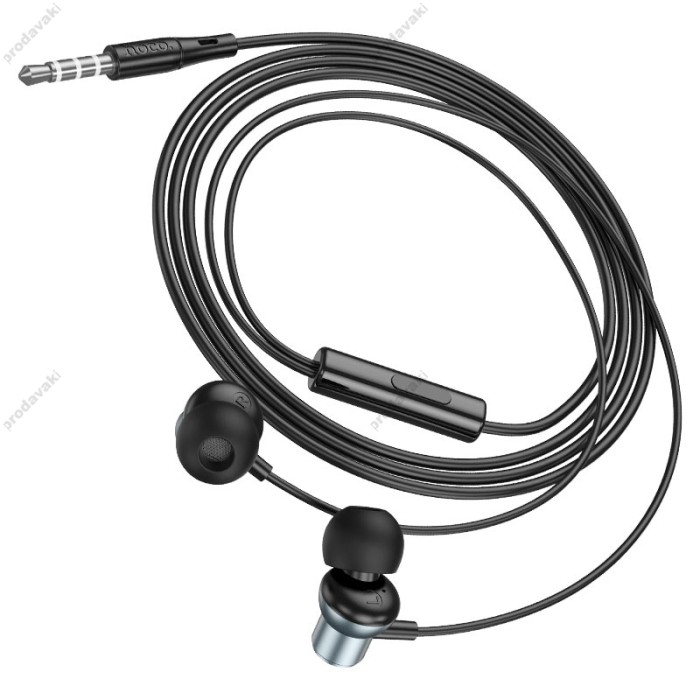 Дротові навушники HOCO M110 Encourage metal universal earphones with mic 3.5mm Grey