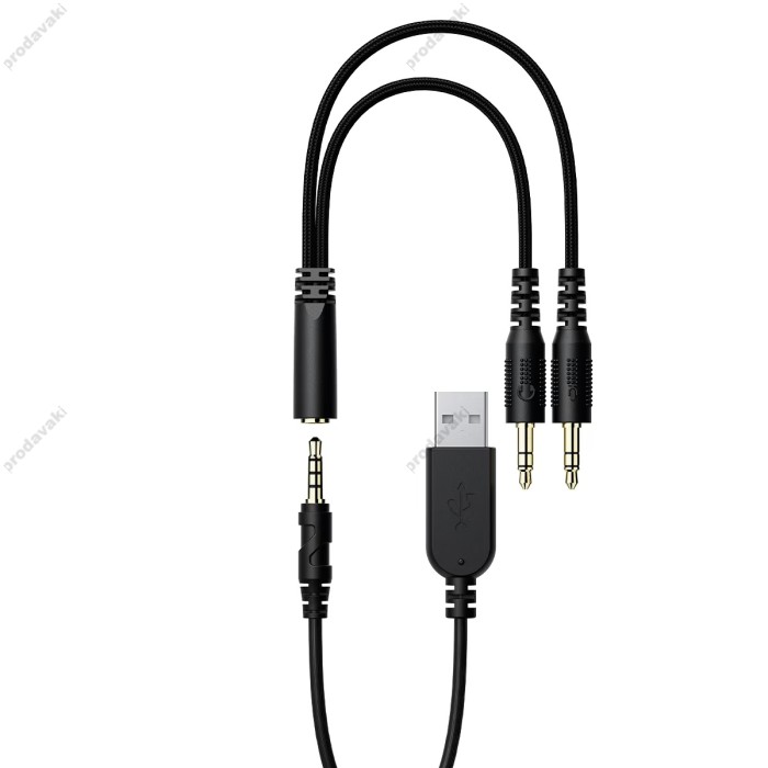 Дротові навушники ACEFAST H16 gaming wired headset IPX4 USB, 3.5mm Black