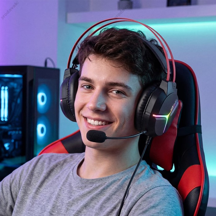 Дротові навушники ACEFAST H16 gaming wired headset IPX4 USB, 3.5mm Black