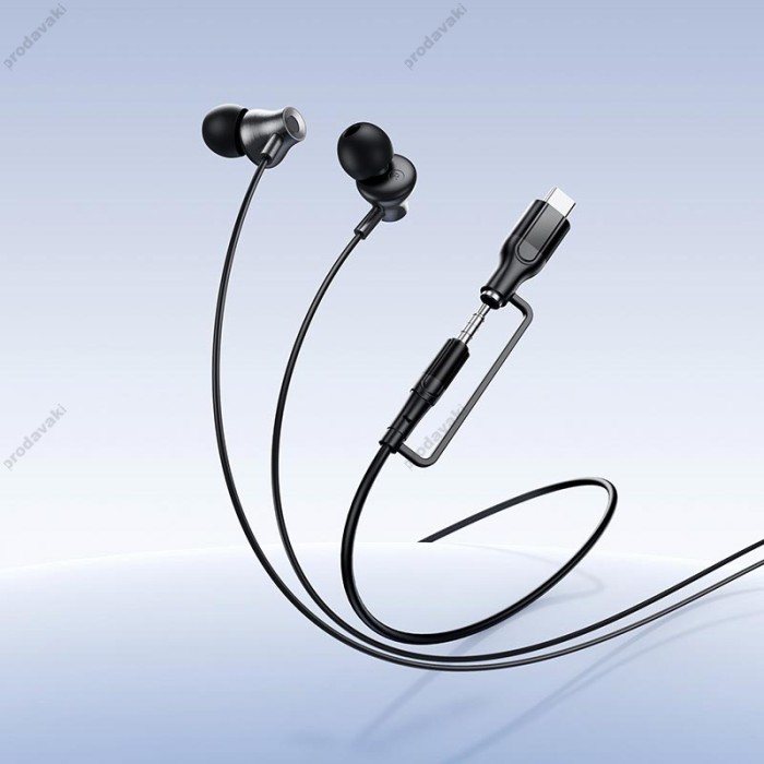 Дротові навушники HOCO M119A Mia universal earphones with microphone Type-C 3.5mm Black