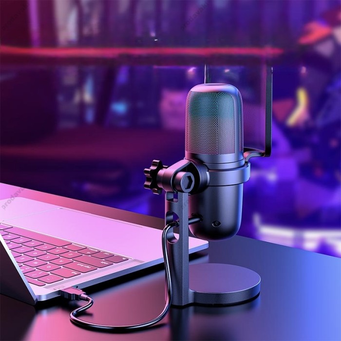 Мікрофон провідний настільний Onikuma M730 microphone RGB Type-C 2m Black