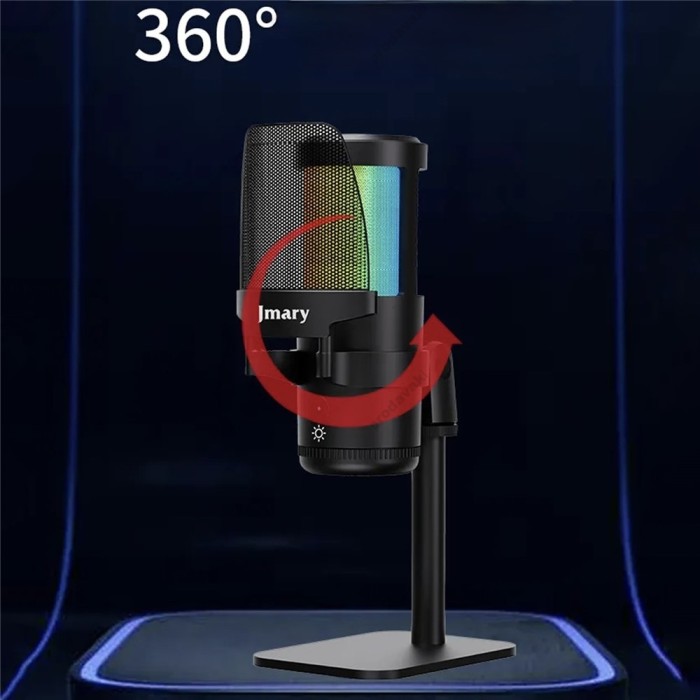 Мікрофон провідний настільний Jmary MC-PW13 Zero Latency Monitor Mic RGB Black
