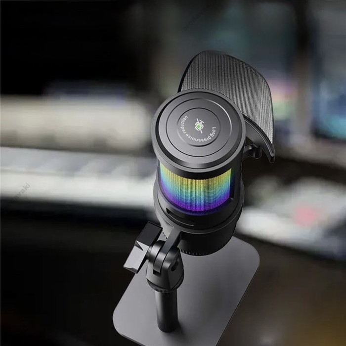 Мікрофон провідний настільний Jmary MC-PW13 Zero Latency Monitor Mic RGB Black