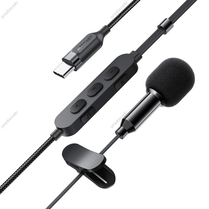 Дротові навушники ACEFAST L12 semi-in-ear karaoke wired earphones Type-C Black