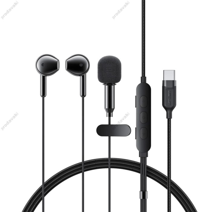 Дротові навушники ACEFAST L12 semi-in-ear karaoke wired earphones Type-C Black