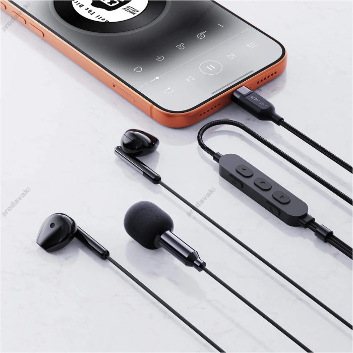 Дротові навушники ACEFAST L12 semi-in-ear karaoke wired earphones Type-C Black