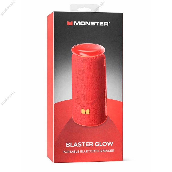 Портативна колонка Bluetooth MONSTER M210 Blaster Glow (MS62132) IPX5 BT5.4 20/40W Red