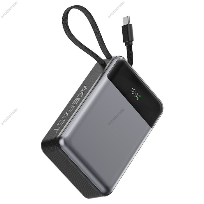 Повербанк портативний акумулятор Power bank ACEFAST M21 with cable 65W 20000 mAh Black