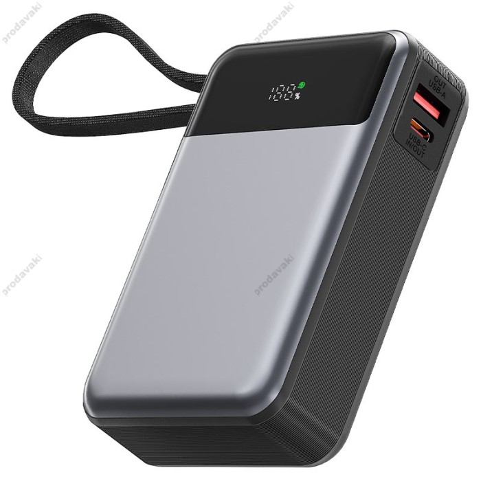 Повербанк портативний акумулятор Power bank ACEFAST M21 with cable 65W 20000 mAh Black