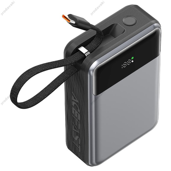 Повербанк портативний акумулятор Power bank ACEFAST M21 with cable 65W 20000 mAh Black
