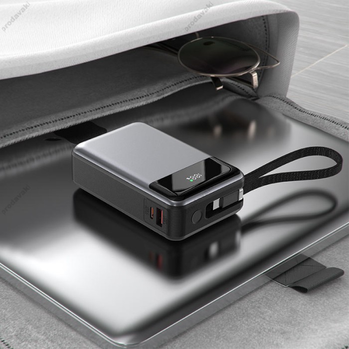 Повербанк портативний акумулятор Power bank ACEFAST M21 with cable 65W 20000 mAh Black