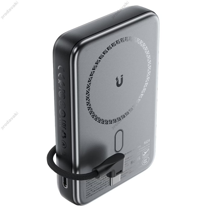Повербанк портативний акумулятор Power bank Acefast M24 fast charging MagSafe магнітний 22.5W 10000 mAh Grey