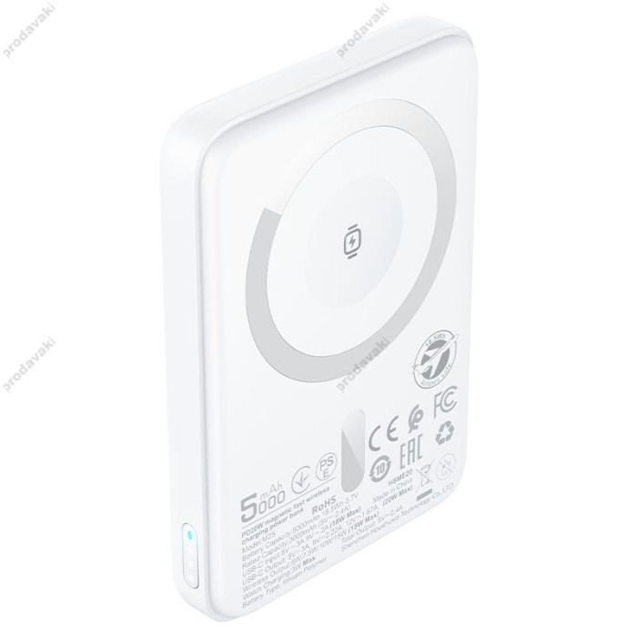 Повербанк портативний акумулятор Power bank Acefast M25 fast wireless charging MagSafe магнітний 20W 5000 mAh White