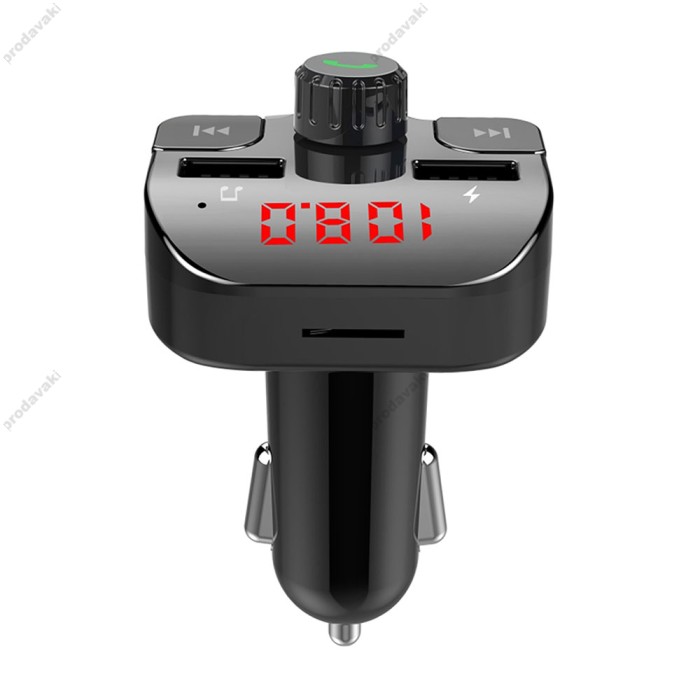 FM трансмітер Earldom ET-M43 Black з Bluetooth 4.1