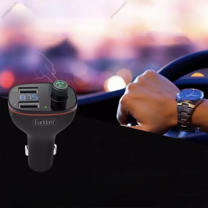 FM-трансмітер Earldom ET-M58 Black з Bluetooth 5.3