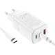 Мережевий зарядний пристрій HOCO N16 Scenery GaN charger Type-C cable 65W White