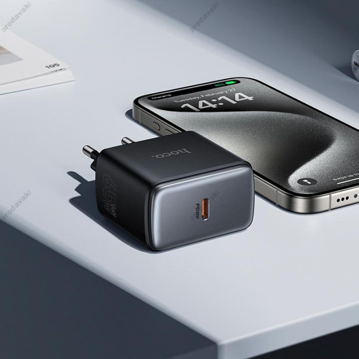 Мережевий зарядний пристрій HOCO C159A Upgrade single-port charger 65W Black
