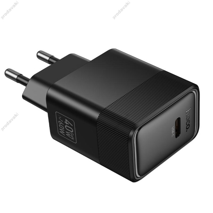 Мережевий зарядний пристрій HOCO CS113A Lounge single port 40/60W Black