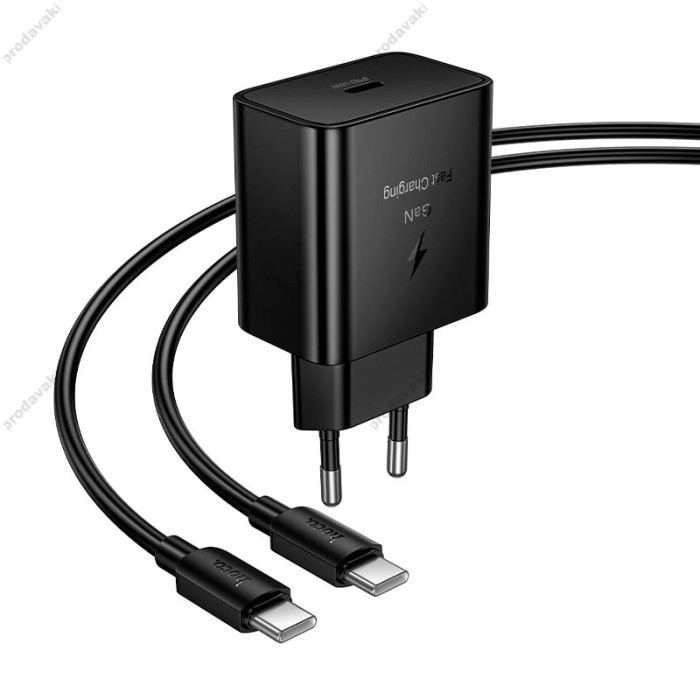 Мережевий зарядний пристрій HOCO N77 Star single port Type-c Cable 45W Black